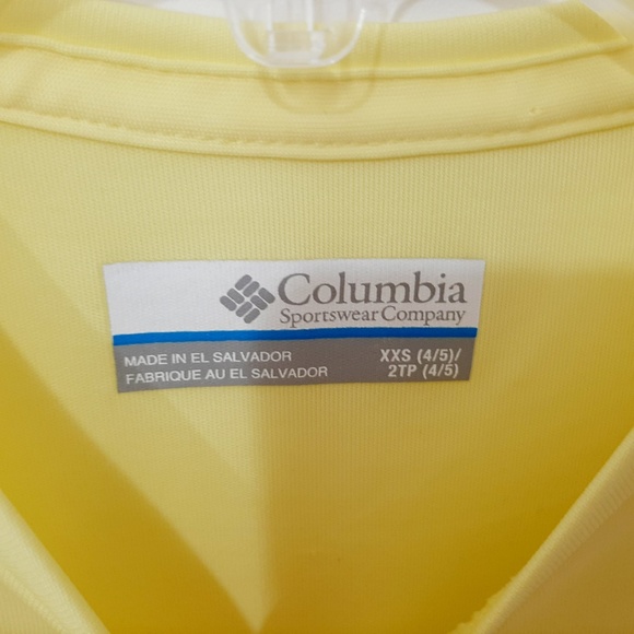 Columbia PFG Infant Girl's T-shirt Size XXS (4/5) Yellow Short Sleeve - Picture 3 of 5